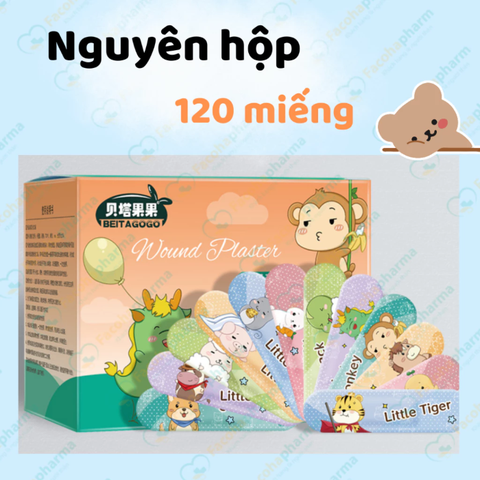 Băng keo cá nhân hình dễ thương chống thấm nước hộp 120 miếng