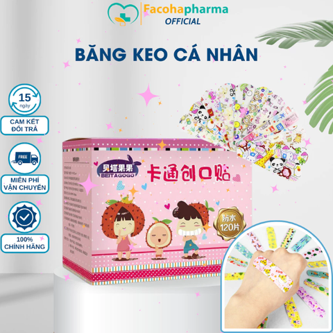 Băng keo cá nhân hình dễ thương chống thấm nước hộp 120 miếng