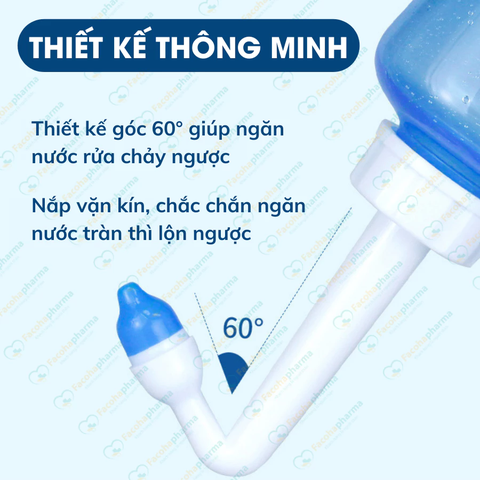 Bình rửa mũi Waterpulse bình xịt rửa mũi giúp làm sạch khoang mũi loại bỏ bụi bẩn phấn hoa CN065
