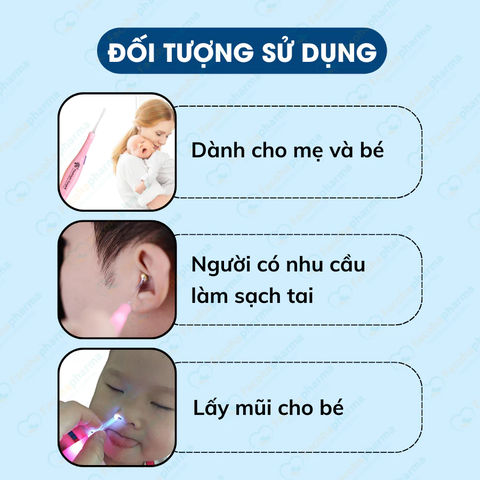 Cây lấy ráy tai có đèn LED cho bé thông minh, chất liệu nhựa dẻo cao cấp an toàn