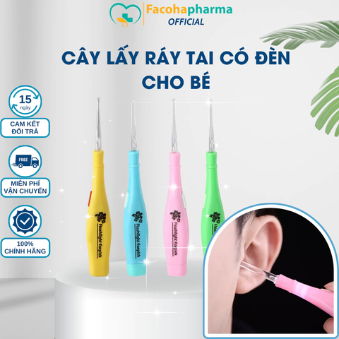 Cây lấy ráy tai có đèn LED cho bé thông minh, chất liệu nhựa dẻo cao cấp an toàn