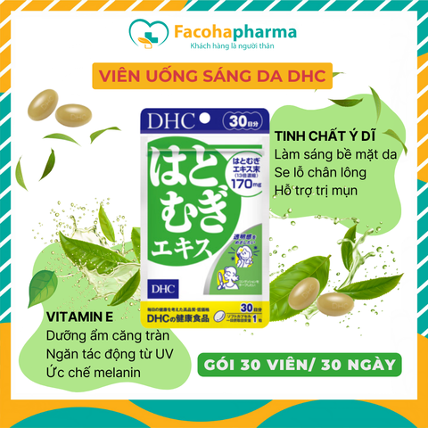 Viên uống hỗ trợ sáng da DHC Nhật Bản giúp đem lại làn da đều màu (30 viên/gói)