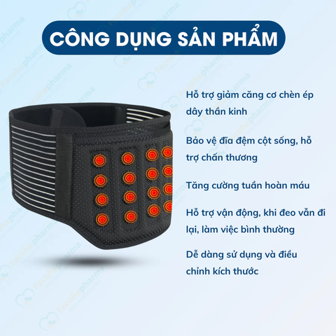 Đai lưng cột sống phát nhiệt hỗ trợ giảm đau thoát bị đĩa đệm hiệu quả