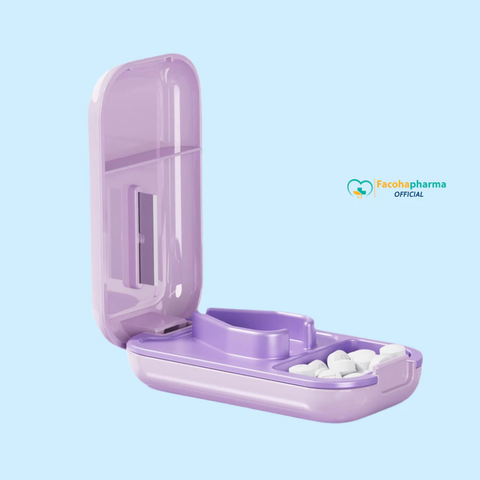 Dụng cụ cắt thuốc viên nén tiện dụng kiêm hộp đựng thuốc 80x40mm