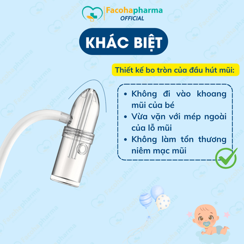 Dụng cụ hút mũi cho bé đồ hút mũi cầm tay thông mũi cho bé an toàn vệ sinh