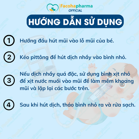 Dụng cụ hút mũi cho bé đồ hút mũi cầm tay thông mũi cho bé an toàn vệ sinh