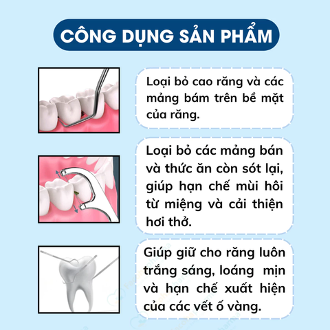 Dụng cụ lấy cao răng bằng tay tại nhà giúp tự làm sạch răng miệng dễ dàng