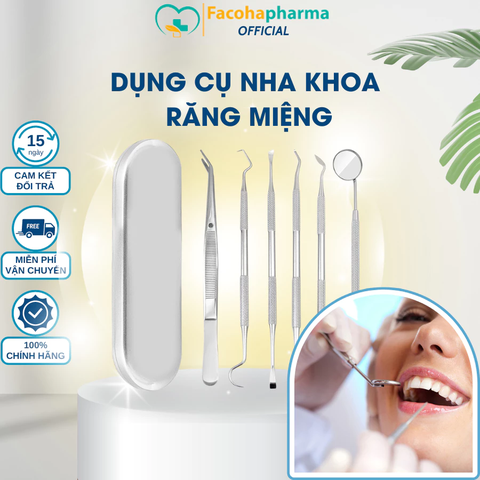 Bộ dụng cụ nha khoa chuyên dụng đầy đủ các món, chất liệu inox 304 cao cấp