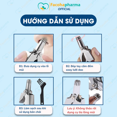 Dụng cụ tỉa lông mũi cầm tay tiện lợi, chất liệu thép không rỉ bền bỉ