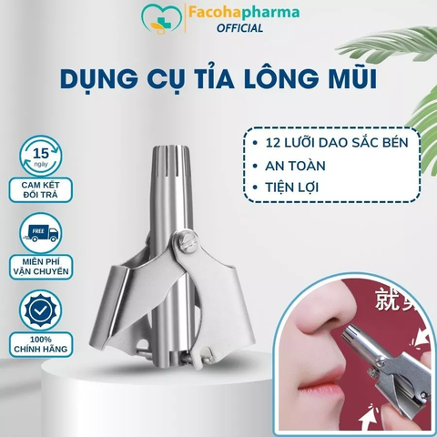 Dụng cụ tỉa lông mũi cầm tay tiện lợi, chất liệu thép không rỉ bền bỉ