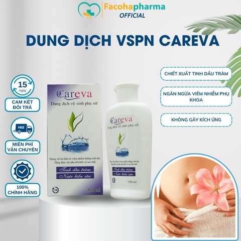 Dung dịch vệ sinh phụ nữ Careva hỗ trợ trị viêm, làm sạch, khử mùi hôi (chai 100ml)