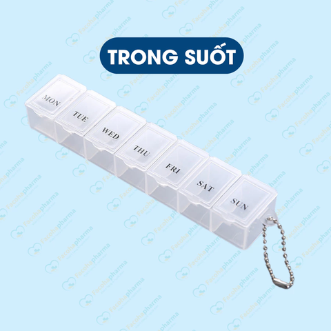 Hộp chia thuốc 7 ngày 7 ngăn, chất liệu nhựa PP bền, an toàn sức khỏe