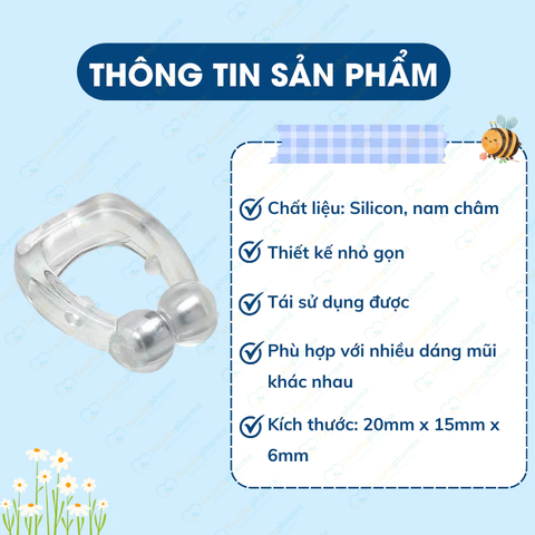 Kẹp mũi chống ngáy ngủ silicon có nam châm mang lại giấc ngủ sâu