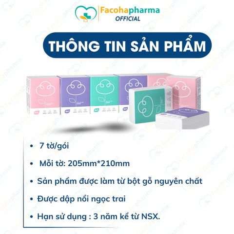 Khăn giấy khô mini bỏ túi nhỏ gọn giúp giữ vệ sinh cá nhân mọi nơi gói 7 tờ