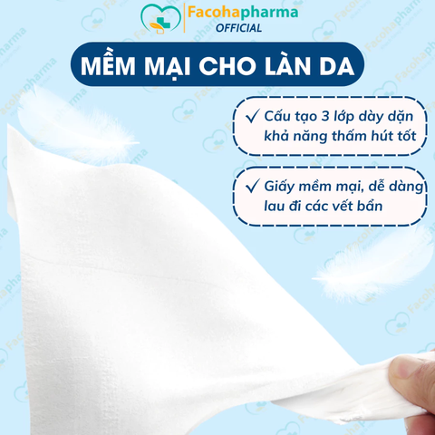 Khăn giấy khô mini bỏ túi nhỏ gọn giúp giữ vệ sinh cá nhân mọi nơi gói 7 tờ