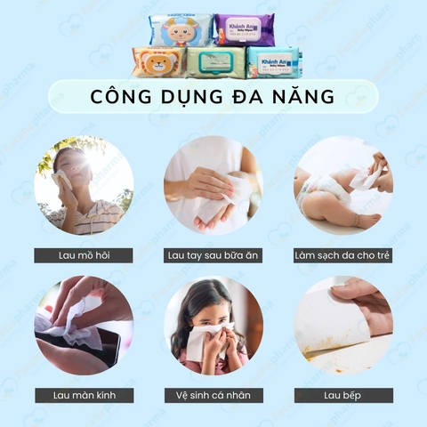 Khăn giấy nước Baby Wipes cho bé mềm mại không gây kích ứng giúp da bé mịn màng