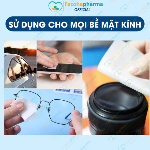 Khăn lau kính nano chống mờ sương, bụi bẩn, dấu vân tay hộp 100 miếng
