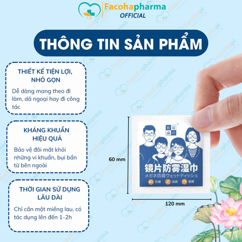Khăn lau kính nano chống mờ sương, bụi bẩn, dấu vân tay hộp 100 miếng