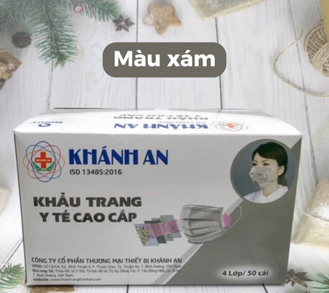 Khẩu trang y tế 4 lớp kháng khuẩn Khánh An 50 cái/hộp