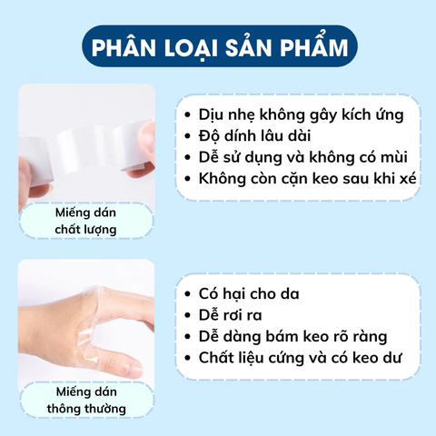 Miếng dán cố định quần áo bằng keo 2 mặt bền bỉ bịch 10 miếng