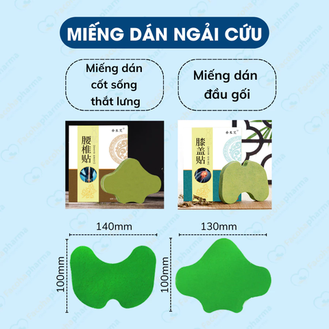 Miếng dán ngải cứu vai gáy cao cấp Aicaojingzhuitie hộp 12 miếng