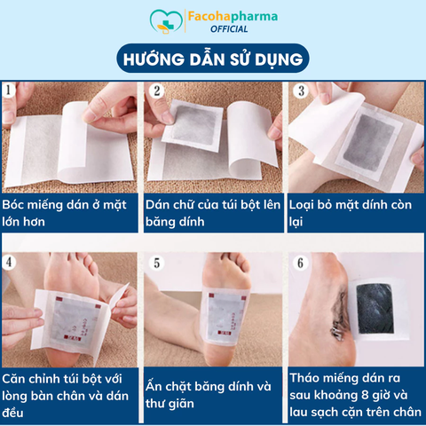 Miếng dán thảo độc chân nội địa Trung chính hãng (hộp 10-50 miếng)