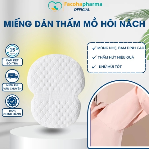 Miếng dán thấm mồ hôi nách cao cấp khử mùi bằng công nghệ ion, hiệu quả suốt 12h