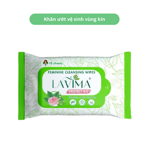 Khăn ướt vệ sinh vùng kín phụ nữ Lavima tiện lợi, an toàn (10 tờ/gói)