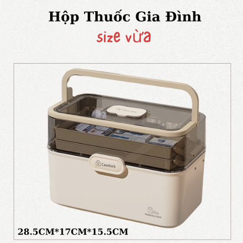 Hộp đựng thuốc gia đình tiện lợi 3 tầng gọn nhẹ có thể mang đi du lịch và thay thế tủ thuốc gia đình