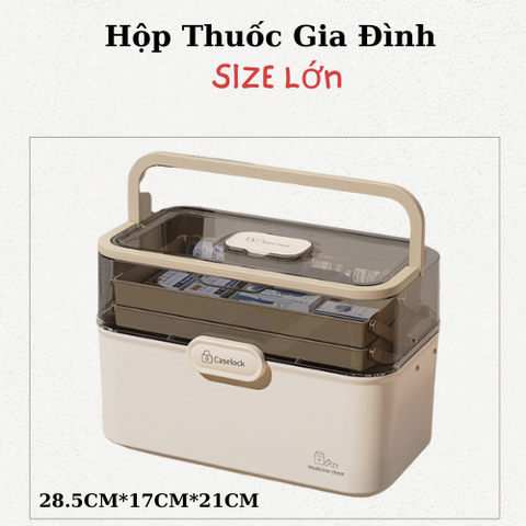 Hộp đựng thuốc gia đình tiện lợi 3 tầng gọn nhẹ có thể mang đi du lịch và thay thế tủ thuốc gia đình