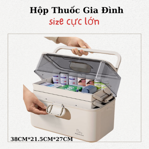 Hộp đựng thuốc gia đình tiện lợi 3 tầng gọn nhẹ có thể mang đi du lịch và thay thế tủ thuốc gia đình