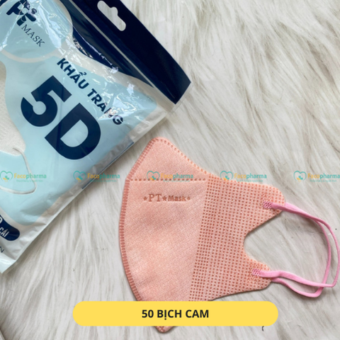 Khẩu trang 5D PT màu đen, trắng, hồng, xanh, xám hàng chính hãng