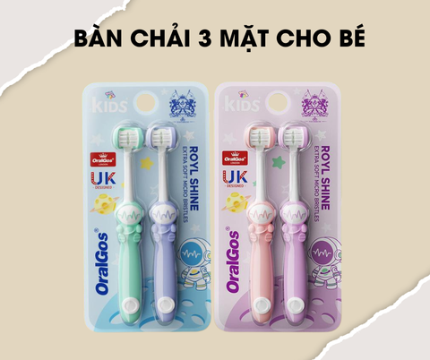 Bàn chải đánh răng 3 mặt cho bé vệ sinh răng miệng kẽ răng ngừa sâu răng cho bé từ 4 đến 12 tuổi