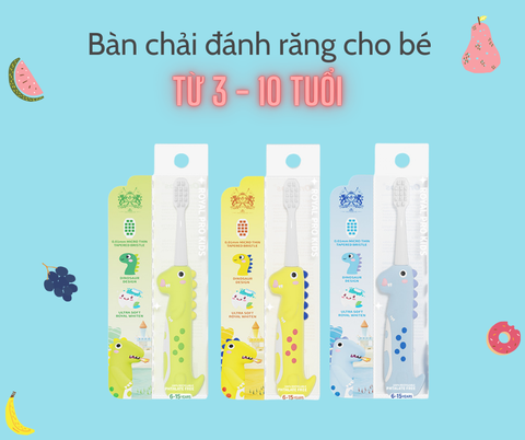 Bàn chải đánh răng cho bé từ 0 đến 15 tuổi lông siêu mềm