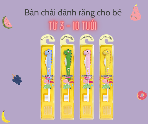 Bàn chải đánh răng cho bé từ 0 đến 15 tuổi lông siêu mềm