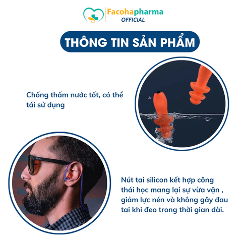 Nút bịt tai chống ồn chất liệu silicon giúp ngủ ngon giấc, bảo vệ tai