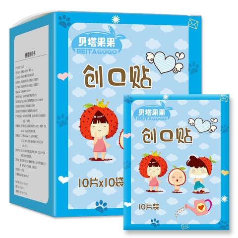 Băng keo cá nhân trong suốt hộp 100 miếng, độ bám dính tốt, trang trí dễ thương