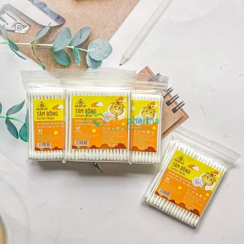 Tăm bông trẻ em Bông Bạch Tuyết 100% bông xơ tự nhiên mềm mại