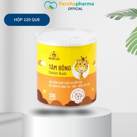 Tăm bông trẻ em Bông Bạch Tuyết 100% bông xơ tự nhiên mềm mại