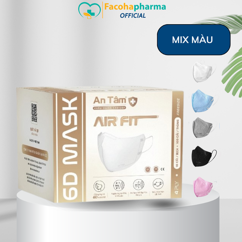 Khẩu trang 6D An Tâm kháng khuẩn người lớn thùng 100 cái