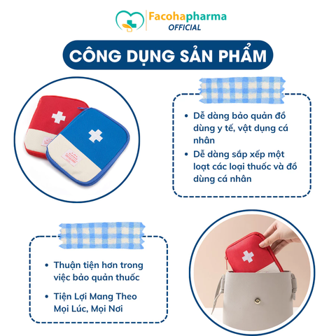 Túi đựng y tế vải oxford bền bỉ, nhiều ngăn, tiện lợi, gọn nhẹ