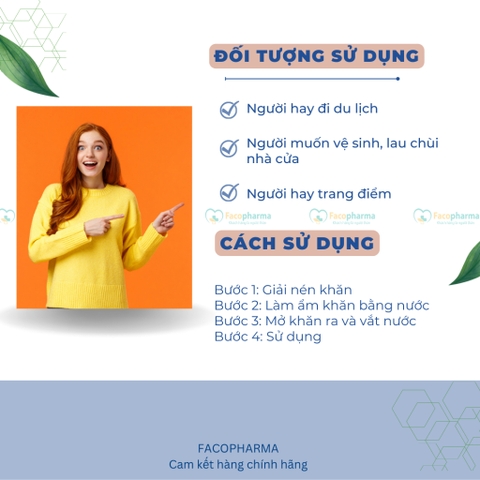 Khăn nén du lịch Hàn Quốc dùng lau mặt, lau tay nhỏ gọn tiện lợi, siêu thấm hút