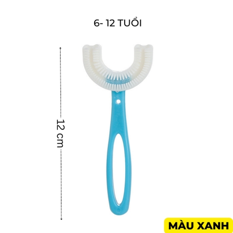 Bàn chải silicon chữ U cho bé từ 6 đến 12 tuổi an toàn, không gây đau lợi - Hồng
