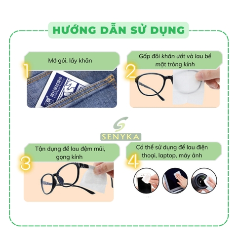 Giấy lau kính mini hộp 100 miếng CN036