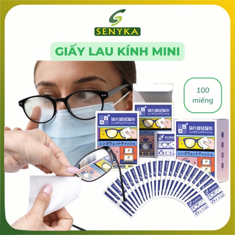 Giấy lau kính mini hộp 100 miếng CN036