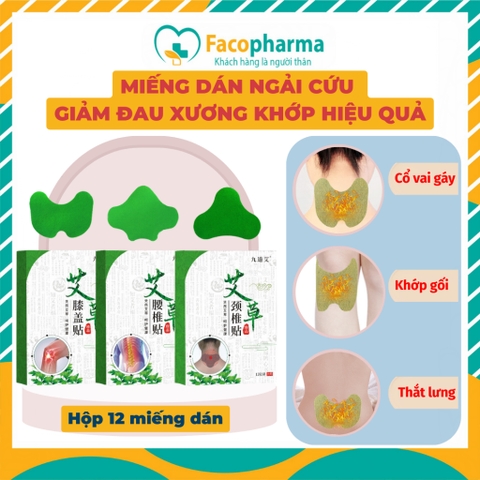 Miếng dán ngải cứu vai gáy cao cấp Aicaojingzhuitie hộp 12 miếng