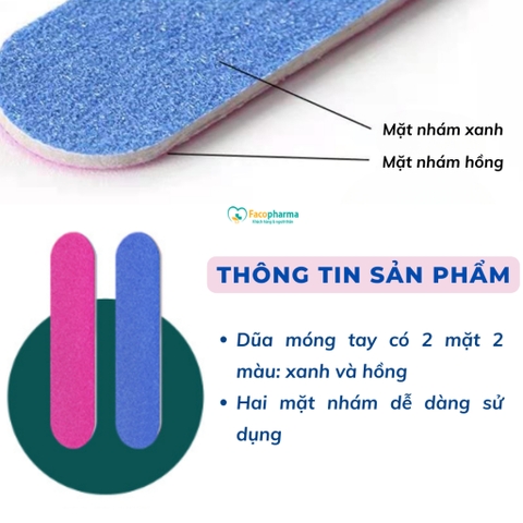 Cây dũa móng tay nhám 2 mặt nhỏ gọn tiện lợi dễ dàng bỏ túi - Dũa dài - CN050.02