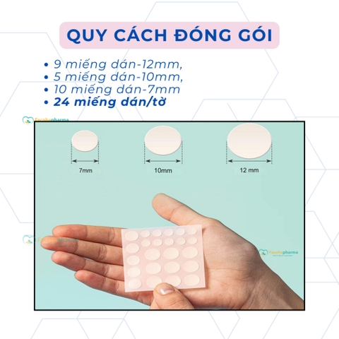 Miếng dán mụn gom cồi trong suốt bảo vệ mụn, che khuyết điểm gói 24 miếng