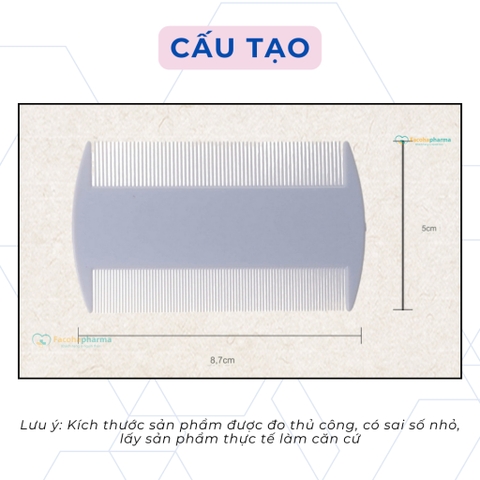 Lược chải chấy răng dày giúp loại bỏ trứng chấy hiệu quả, cảm giác cầm nắm dễ dàng