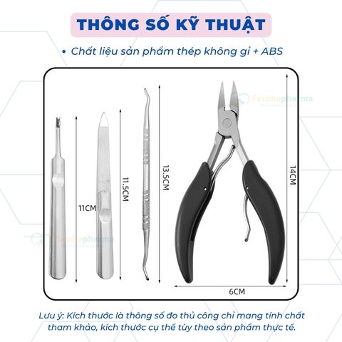 Kềm cắt da móng tay tiện lợi và bộ dụng cụ vệ sinh móng chuyên dụng